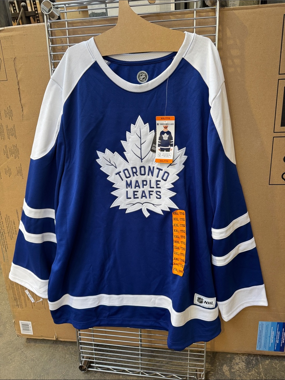 NHL Toronto Maple Leafs Royal Blue and White Hockey Jersey